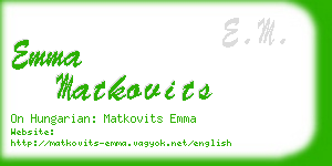 emma matkovits business card